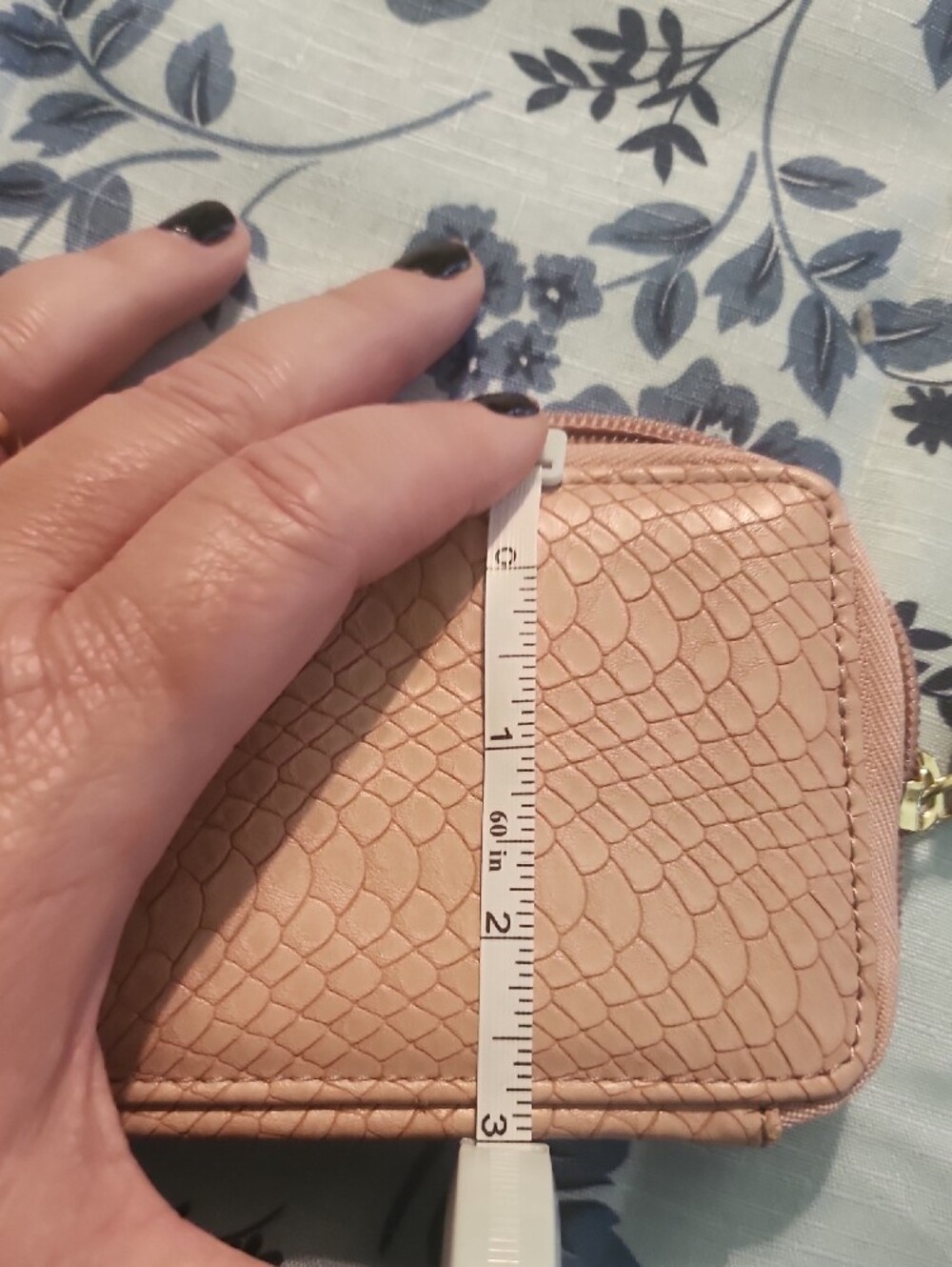 Logo Blush Pink Snake-Embossed Zip Wallet - Picture 5 of 5